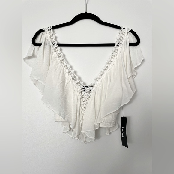 Saturday in the Park White Lace Crop Top - Picture 2 of 3